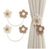 2 Pack Sunflower Curtain Tiebacks, Cotton Linen Boho Window Holdbacks