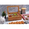 RoyalHouse Big Natural Bamboo Tea Box Storage Organizer, 8 Compartments