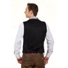 Mario Elegant Costume Gilet Silver Grey/Dark Blue with Elegant Pattern