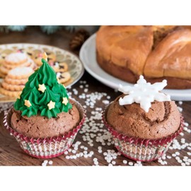 Staedter 50 Piece Merry Christmas Paper Baking Tray, Aluminum Coated, Multi-Colour, 30 x 5 x 3.5 cm