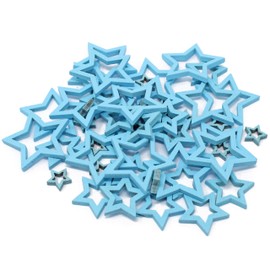 Special Touches Blue Mixed Size Cut-Out Open Stars Christmas Craft Scrapbook Vintage Confetti Star - Pack of 50