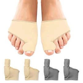 2 Paar Hallux Valgus Korrektur Bandage, Hallux Valgus Zehenspreizer Socken Hautton und Grau, Rutschfester Bunion Zehenspreizer für Männer und Frauen, Bunion Corrector, Ballenzeh-Korrektor(M-Code)