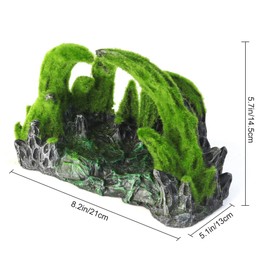 BEGONDIS Dragon's Lair Mountain Cave Aquarium Ornament, Gray Resin, 7D x 4W x 5H inches