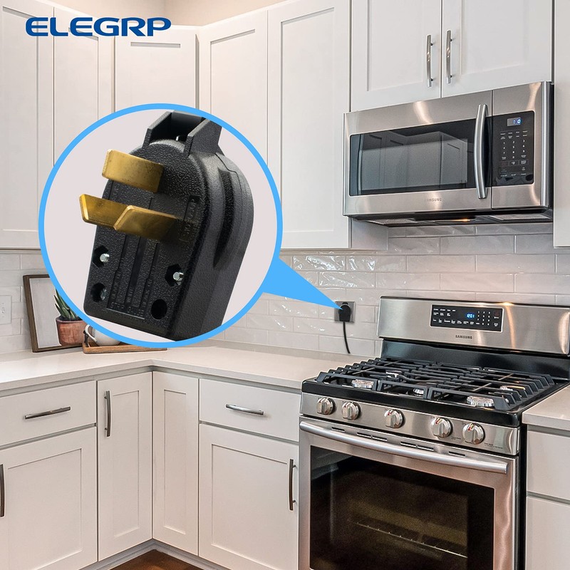 ELEGRP NEMA 10-30P & NEMA 10-50P Angle Plug, 4 Prong