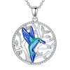 VIJASHOP Hummingbird Necklace for Women Enamel Hummingbird Pendant Tree of