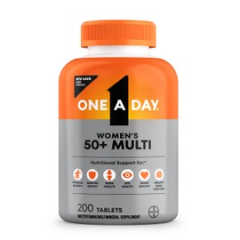 One A Day Women’s 50+ Multivitamins Tablet, Multivitamin for Women with Vitamin A, C, D, E and Zinc for Immune Health Support*, Calcium & more, 200 Count