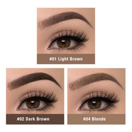 3D Eyebrow Gel Kit With Brush【Smudge-proof】【Waterproof】【Long Lasting】Eyebrow Gel With Eyebrow Stencils for Shaping，＃02 Dark Brown