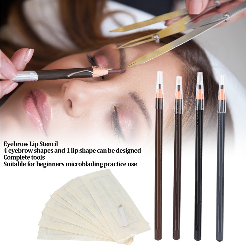 Microblading Kit Novice Eyebrow Line Marker Ruler Eyebrow Pencil Sharpener