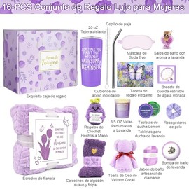 11 PCS Regalos de Cumpleaños para Mujeres, Cesta regalo de relajación spa, Paquete de Cuidado Personal para mujeres, Caja de Regalos para Mujer, mejor