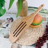 Slotted Spurtle - 33cm Wooden Kitchen Utensils, Includes Wooden Spoons
