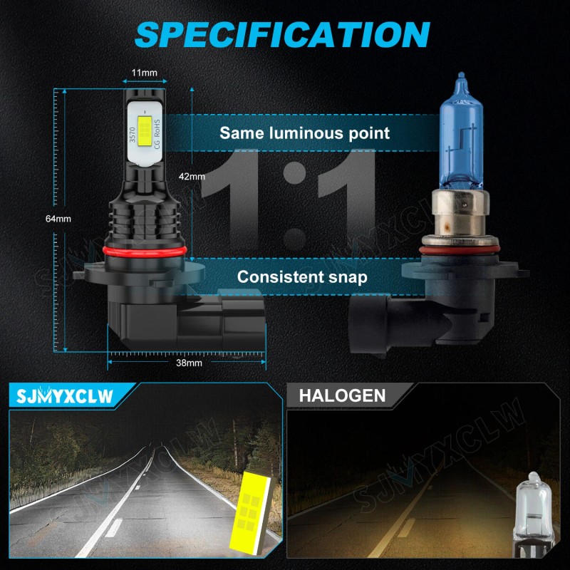 SJMYXCLW For Ford Expedition 2007-2014 LED Headlight Hi/Lo + Fog