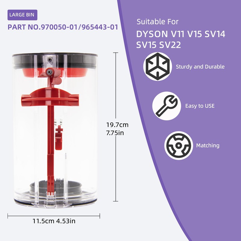 Gloate Dust Bin Replacement for Dyson V11 V15 SV14 SV15
