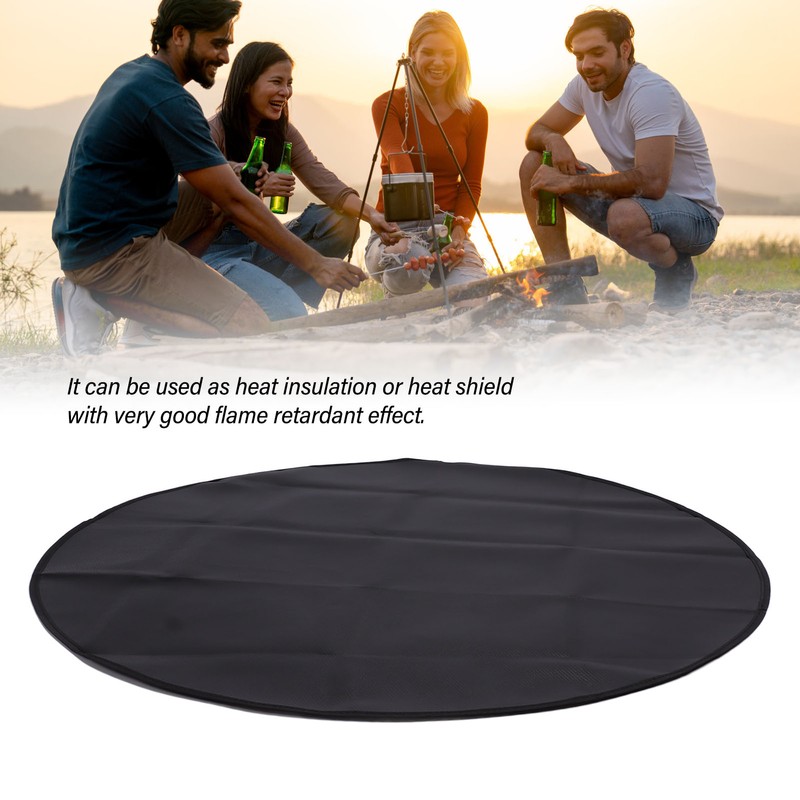 BBQ Mat Round 2 Layers Silicone Coated Fiberglass Cloth Fireproof