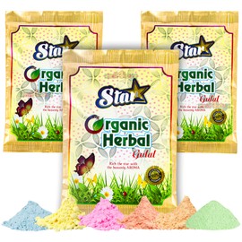 zest 4 toyz Gulal for Holi Rangoli Color Powder Gulal Herbal Natural Skin-Safe and Non-Toxic (Assorted Colours) - Pack of 3-80 Grm Each