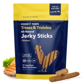 Honest Paws Dog Jerky Treats - All-Natural Jerky Dog Treats for Training Pets - Human Grade Sticks - Real USA Chicken