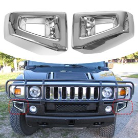 Front Bumper End Corner Bezels Covers Trim Molding Chrome Exterior Accessories Compatible with Hummer H2 2003-2009 SUV SUT (Pair)