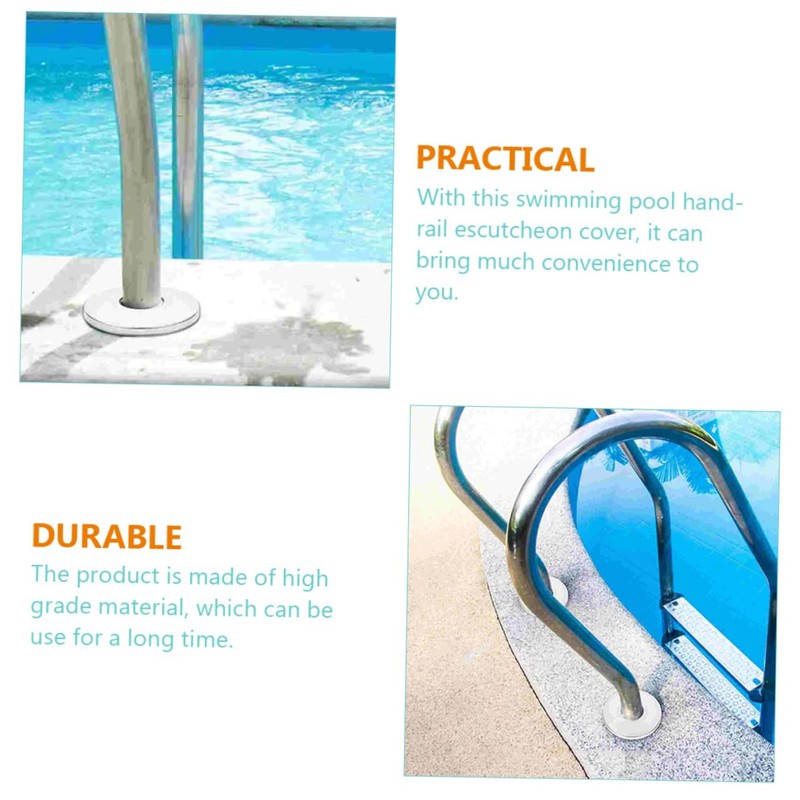 BESPORTBLE 2 Pairs Pool Ladder Covers Durable Handrail Escutcheon Plates