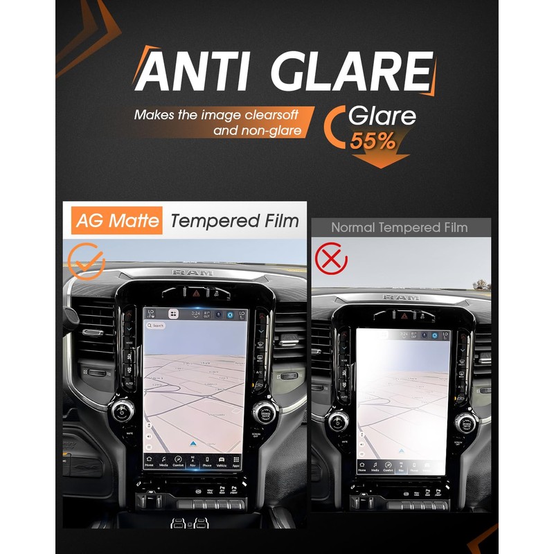 CDEFG Matte Anti Glare for 2019-2025 Ram Screen Protector, 12