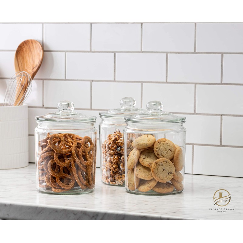 3pc Canister Sets for Kitchen Counter + Labels & Marker