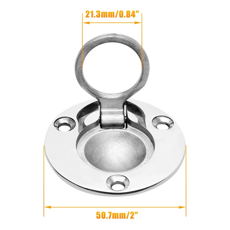 Waziaqoc Flush Pull Ring, Round Ring Pull 316 Stainless Steel