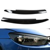 2Pcs/Set Front Headlight Eyebrow Eyelid Strips Cover Trim Glossy Black