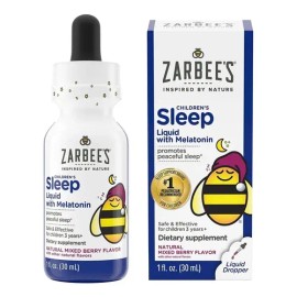 Melatonina Líquida Infantil Zarbees 1 mg 30 ml Sabor Mora Sueño                                                                                       