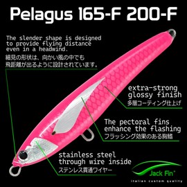 Jack Fin Diving Pencil PELAGUS PELAGUS 200F Saury Custom Lure Handmade Blue Casting