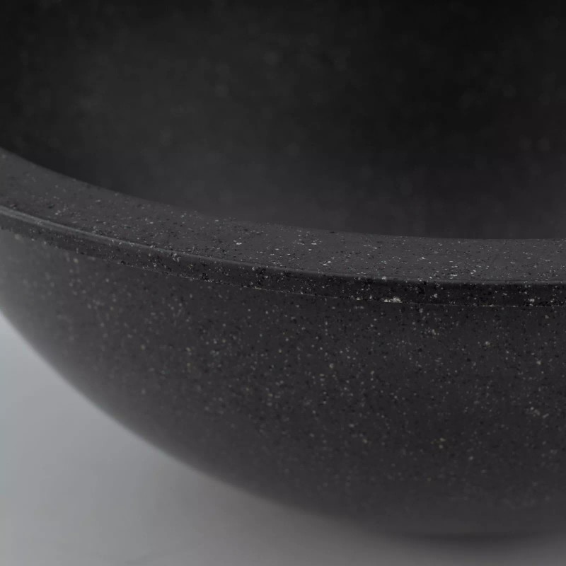 RecPro RV Sink 12" Round Bathroom Sink Granite Black Hydrophobic