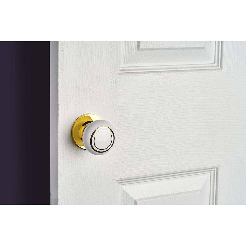 Designer Levers - Ceramic Round Door Knob - Polished Brass