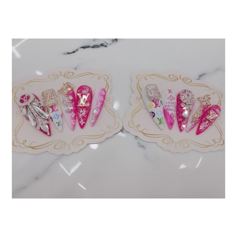 ⚜️ Louis Flower Scent Handmade Nail Tips ✨ - Long
