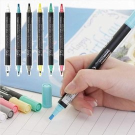 Kuretake Zig 2/3.5mm Twin Calligraphy Pen 6 Colors - Pastel Clean Color / 쿠레타케 지그 23.5mm 트윈 캘리그라피펜 6색-파스텔 클린컬러