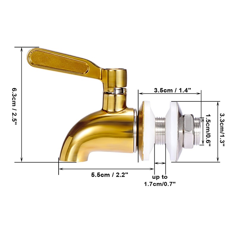 BTSKY Stainless Steel Beverage Dispenser Replacement Spigot Fits 16mm（5/8 inch）Opening