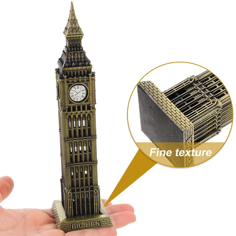Beavorty Big Ben Model London Building Ornament 7.08In Metal Architectural