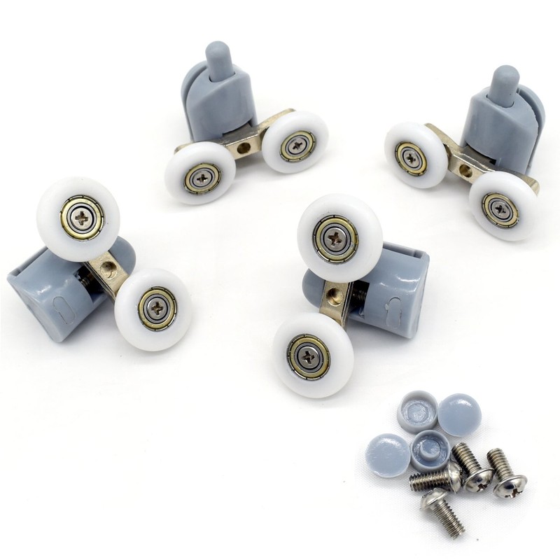Shower Double Door Roller Runners Wheels Plastic Pulley for 4-6mm