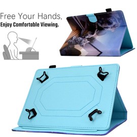 Universal Case Compatible with Blackview Tab 70 WiFi/Tab 7 Pro/Tab 80/Tab 12 Pro, for Teclast T50/T45HD/T40HD/P40HD/M50 Tablet, PU Leather Protective Case for 10-11 Inch Tablets, Cat and Tiger