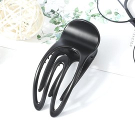 NAKANOYA AMSV6 Side Hair Claw 1 Piece Plastic Resin Hair Claw Side Comb Dino Clip Hair Comb Plain Simple Dull Color Hollow Out Hollow Out Watermark Matte Glossy Medium Medium Lightweight Medium Size