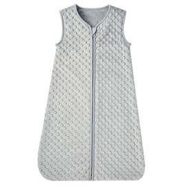 DaysU Baby Sleep Sack with Soothing Dots, Sleeveless Baby Sleeping Bag with 2-Way Zipper, Plush TOG 2.0 Wearable Blanket for Infant Newborn 18-24 Months, Grey