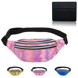 BAIYSFFG Bauchtasche Damen Mode Wasserdicht Gürteltasche Fächer mit Reißverschluss Reflektierender Verstellbarer Gurt Hüfttasche für Damen und Herren Party Festival Sport Outdoor Travel (Lila)