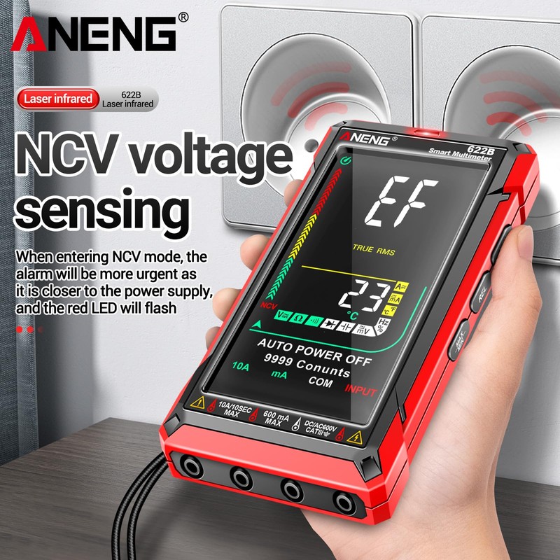 ERYUE Multimeters, Digital Multimeter Tester Smart Touch Auto-Ranging 9999 Counts