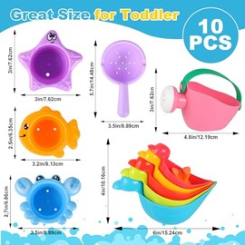 Bath Toy Baby from 1 2 3 4 Years, Pack of 10 Bath Toy Water Toy Children, Mould-Free Bath Toy Baby, Paddling Pool Toy for Girls Boys