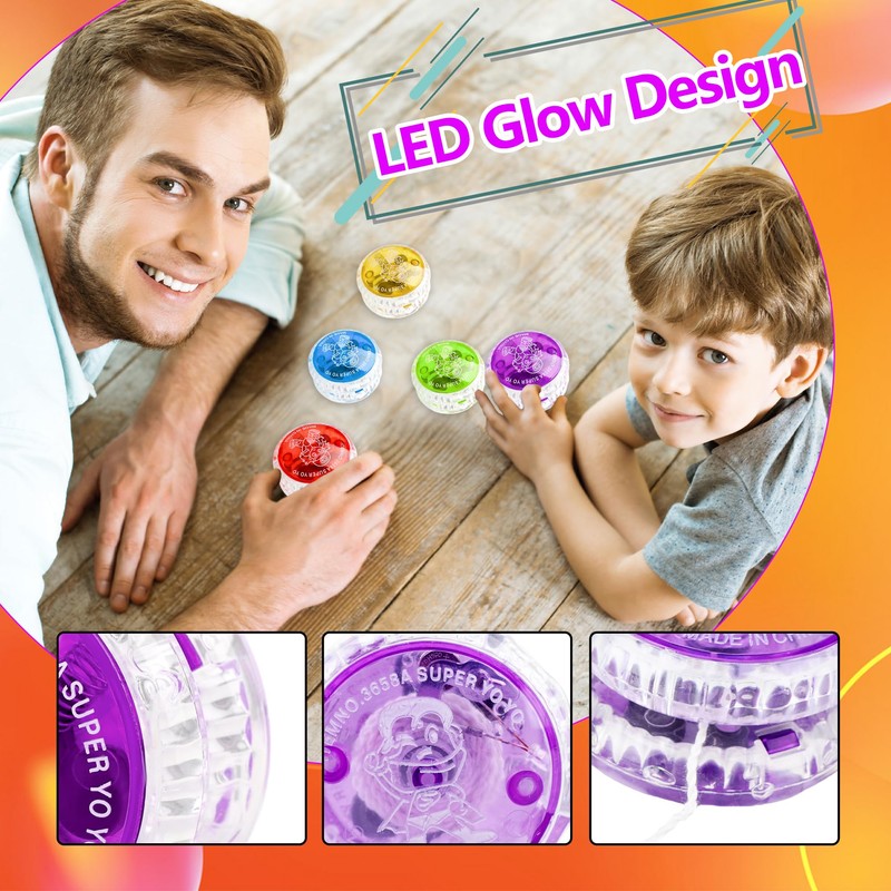 120 Pcs Light up Yo Yo Bulk Plastic LED Responsive