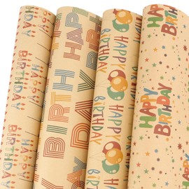 Music Wrapping Paper 12 Sheets Birthday Wrapping Paper 28x20in Folded Flat Gift Wrapping Paper 4 Style Birthday Wrapping Paper Roll Wrapping Paper Birthday Gift Wrapping Paper Birthday Gift Wrapping