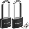 Puroma 2 Pack Keyed Padlock with 3 Keys, 2.5 Inch