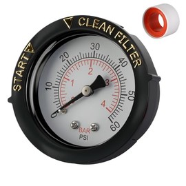 SeaEagles ECX2712B1 Pressure Gauge Replacement for Pentair Pool/Spa Valve and Filter, 1/4" NPT Back mounting 2" Dial Pool Pump Pressure Gauge 0-60psi/4bar. (190059)
