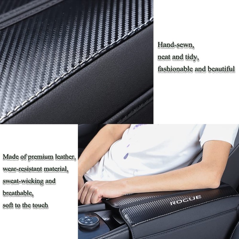 XITER 1PC Leather Center Console Armrest Cover with Side Pockets
