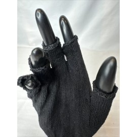 Steampunk Goth Fingerless Gloves Unisex Cosplay Beggar Yoga Apocalyptic Black