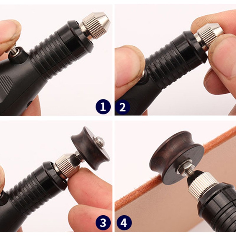 8Pcs Electric Polished Rod Black Sandalwood DIY Hand Made Leather