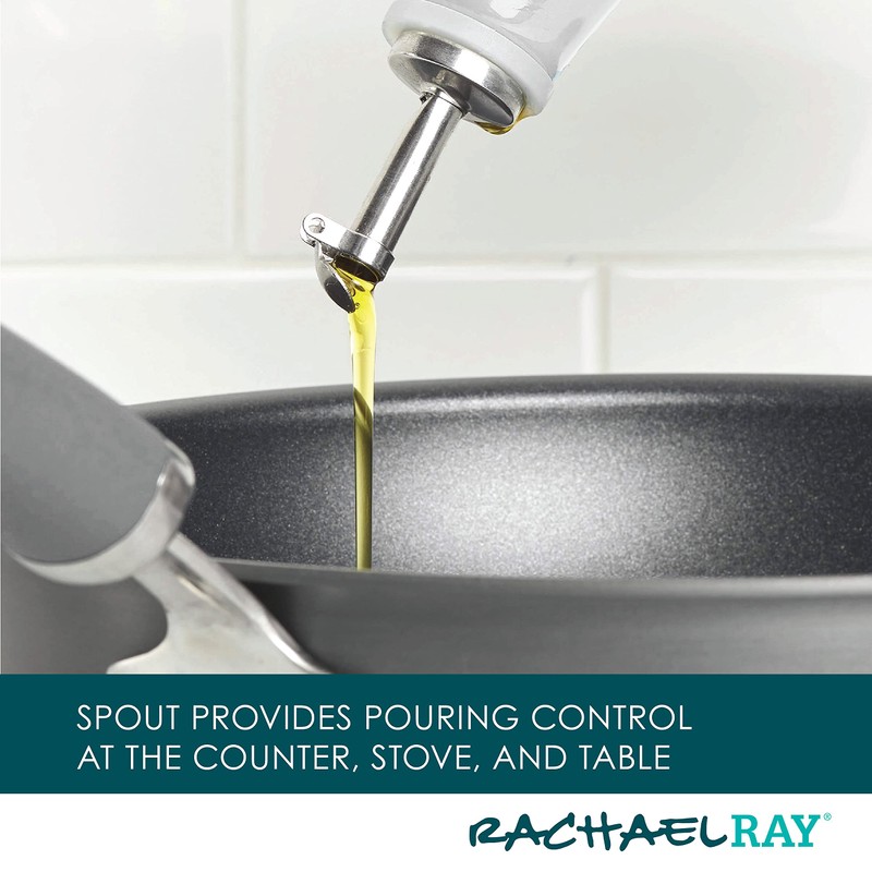 Rachael Ray Ceramic EVOO Oil and Vinegar Dispensing Bottle with