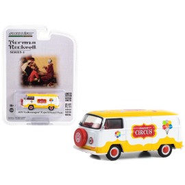 DCD 1971 Volkswagen Type 2 Panel Van Yellow and White with Red Interior "Percevel Circus" "Norman Rockwell" Series 5 1/64 Diecas