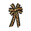 10" Candy Corn on Black Wired Wreath Bow